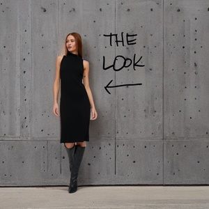 Fitted Turtle Neck Sleeveless Dress